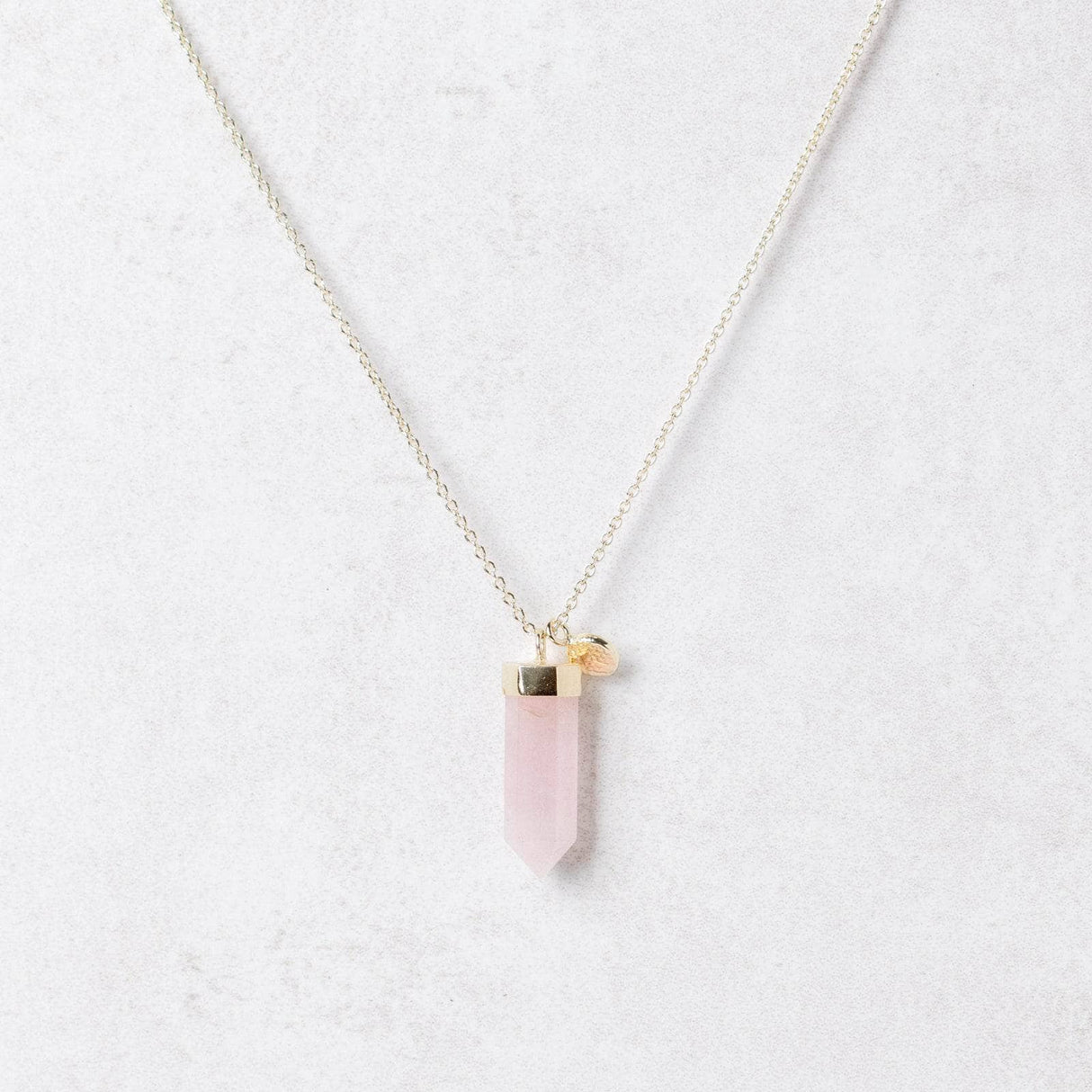 Rose Quartz Crystal Point Necklace by Tiny Rituals