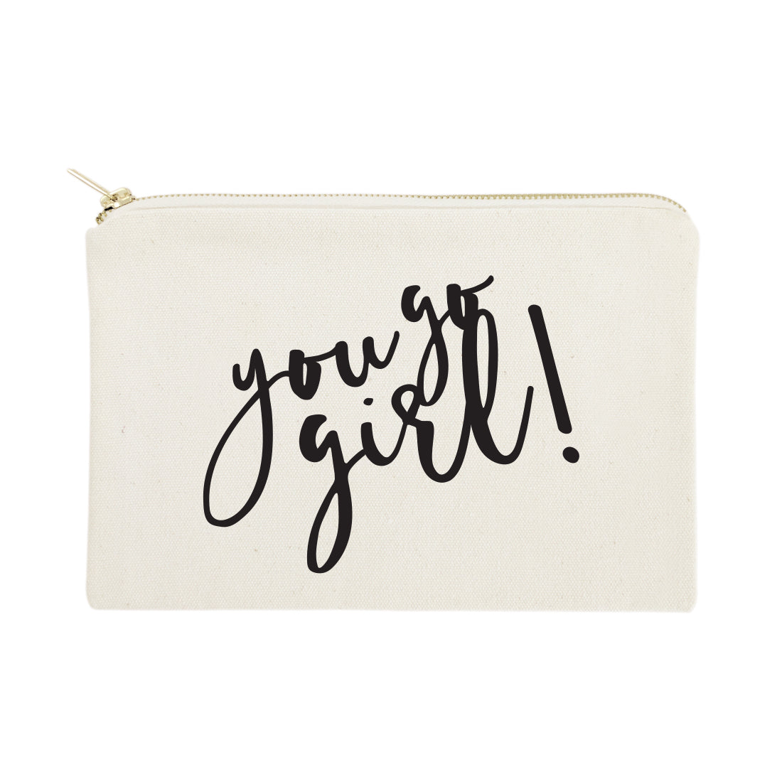 You Go Girl Cotton Canvas Cosmetic Bag by The Cotton & Canvas Co.