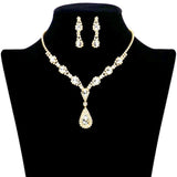 Beautiful Teardrop Stone Accented Rhinestone Necklace by Madeline Love