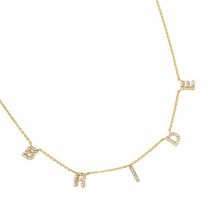 Bride Message Pendant Gold Dipped CZ Necklace by Madeline Love