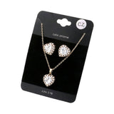 CZ Heart Pendant Necklace Earring Set by Madeline Love