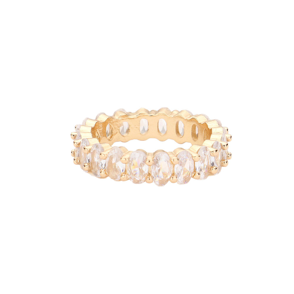 CZ Oval Accented Band Ring by Madeline Love