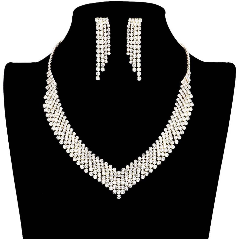 Crystal Rhinestone Pave Necklace by Madeline Love