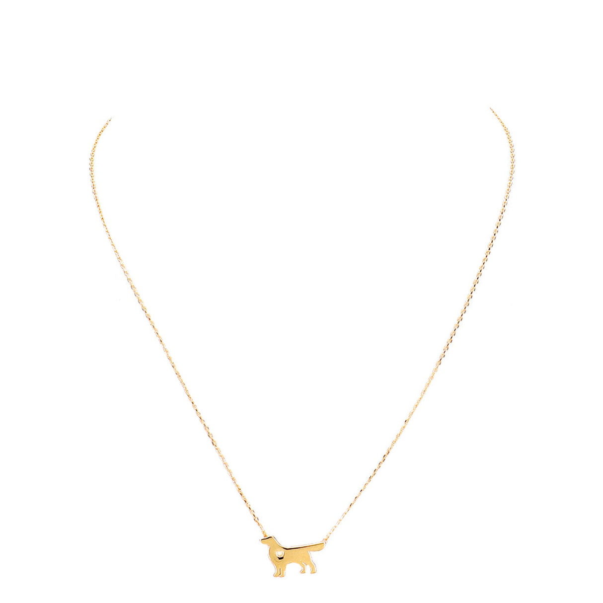 Gold Dipped Dachshund Heart Charm Dog Detailed Necklace by Madeline Love