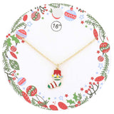 Enamel Christmas Sock Pendant Necklace by Madeline Love