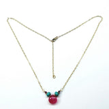 Gold Filled Turquoise and Pink Gemstone Drop Necklace by Alexa Martha Designs