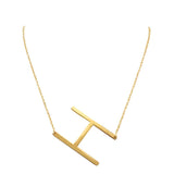 H Monogram Metal Pendant Necklace by Madeline Love