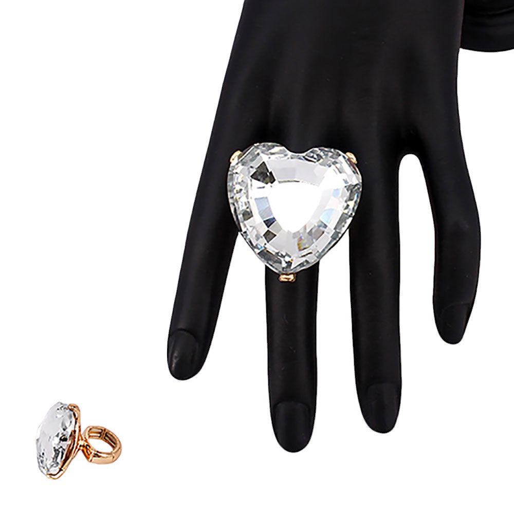 Heart Stone Stretch Ring by Madeline Love