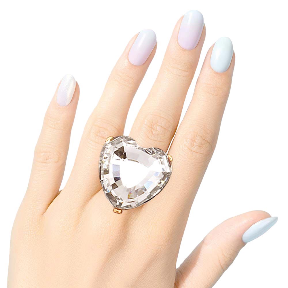 Heart Stone Stretch Ring by Madeline Love