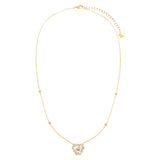 Pave Fancy Stone Flower Bezel Necklace by By Adina Eden