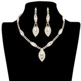 Marquise Stone Accented Rhinestone Necklace Earring Set by Madeline Love