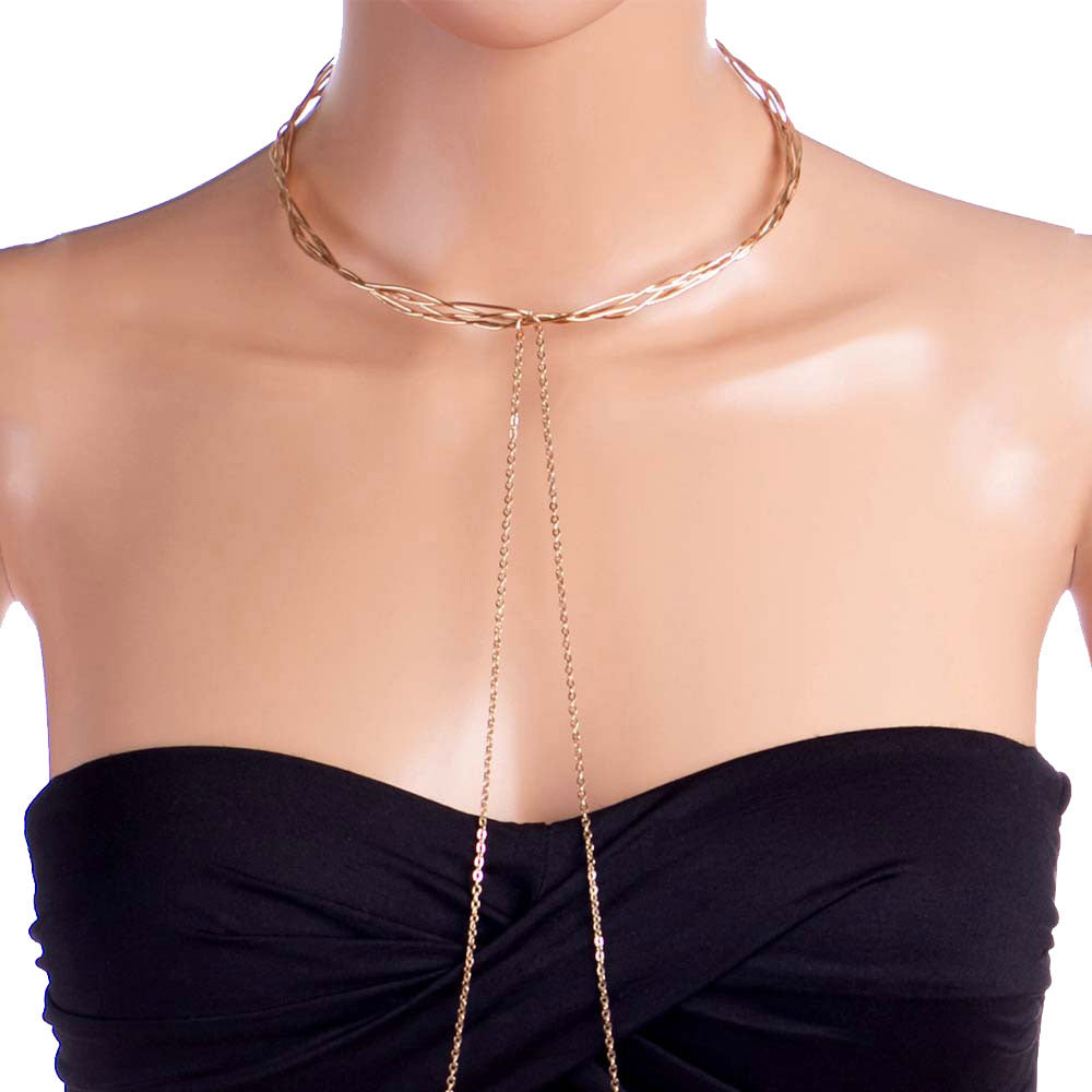 Metal Chocker Cross Metal Body Chain by Madeline Love