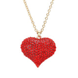 Crystal Pave Heart Pendant Long Necklace by Madeline Love