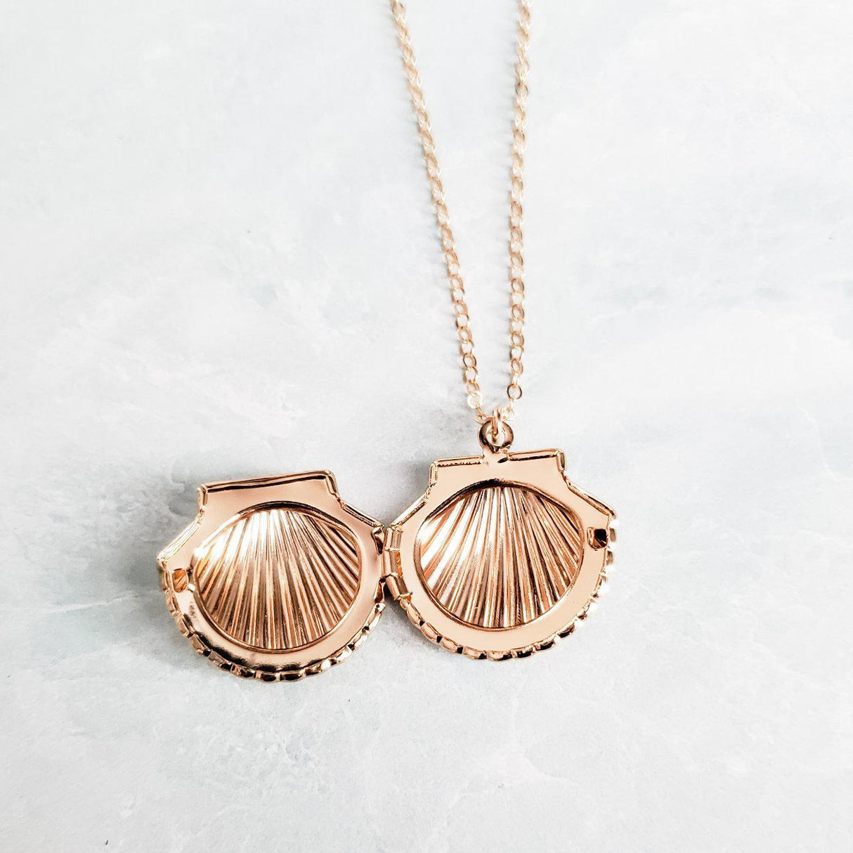 Gold Seashell Locket by Salt and Sparkle