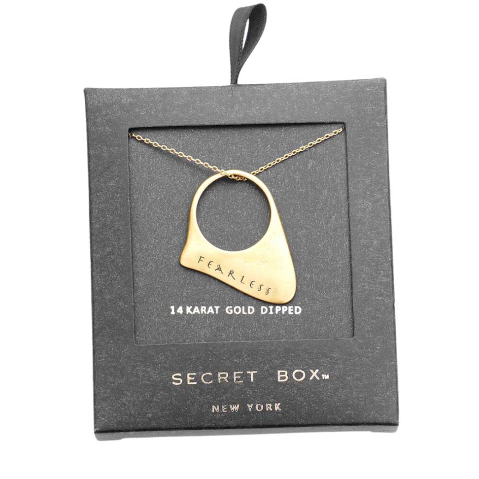 Secret Box 14K Gold Dipped Fearless Pendant Necklace by Madeline Love