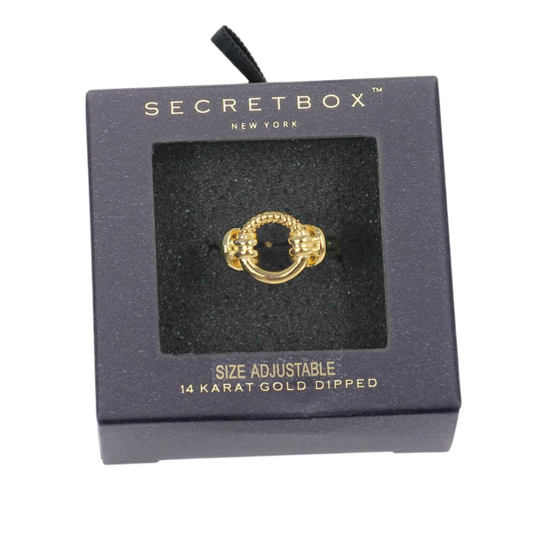 Secret Box 14K Gold Dipped Open Circle Accented Ring by Madeline Love