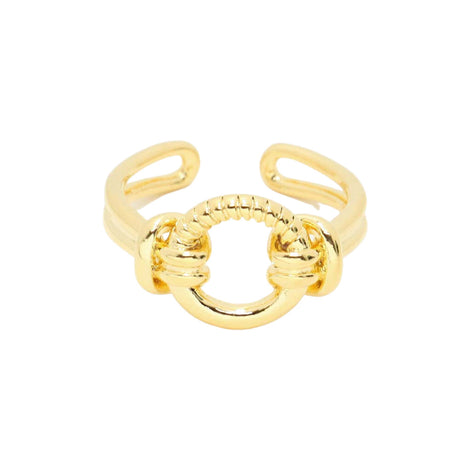 Secret Box 14K Gold Dipped Open Circle Accented Ring by Madeline Love