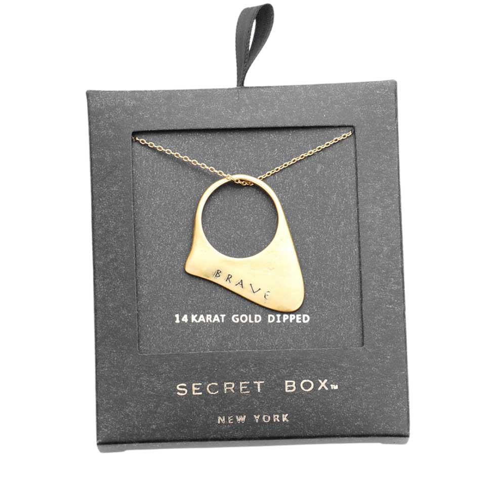 Secret Box 14K Gold Dipped Brave Pendant Necklace by Madeline Love