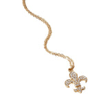 Stone Paved Fleur de Lis Pendant Necklace by Madeline Love