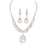 Teardrop Crystal Rhinestone Collar Evening Necklace by Madeline Love