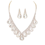 Teardrop Crystal Rhinestone Collar Necklace by Madeline Love