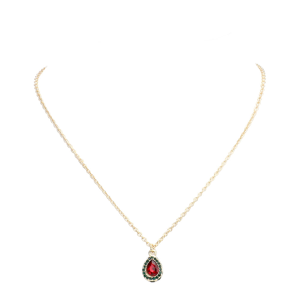 Teardrop Stone Pendant Necklace by Madeline Love