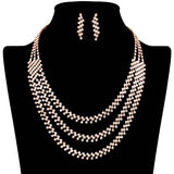 Triple Layered Rhinestone Pave Necklace by Madeline Love