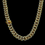 13mm Diamond Cuban Chain in Yellow Gold by Custom Gold Grillz