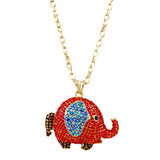 Studded Elephant Pendant Necklace by BeyondEnvy