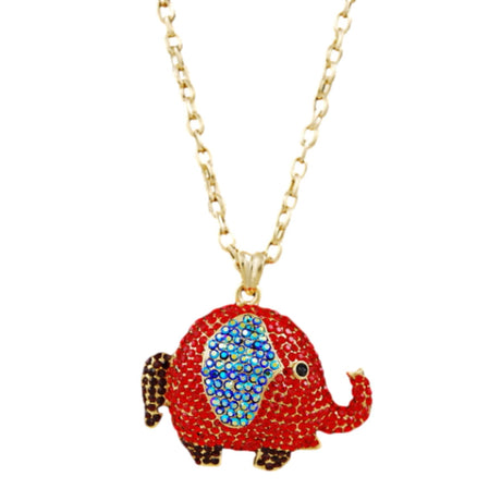 Studded Elephant Pendant Necklace by BeyondEnvy