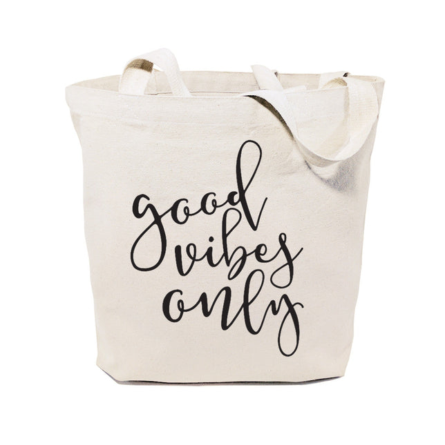 Good Vibes Only Cotton Canvas Tote Bag by The Cotton & Canvas Co.