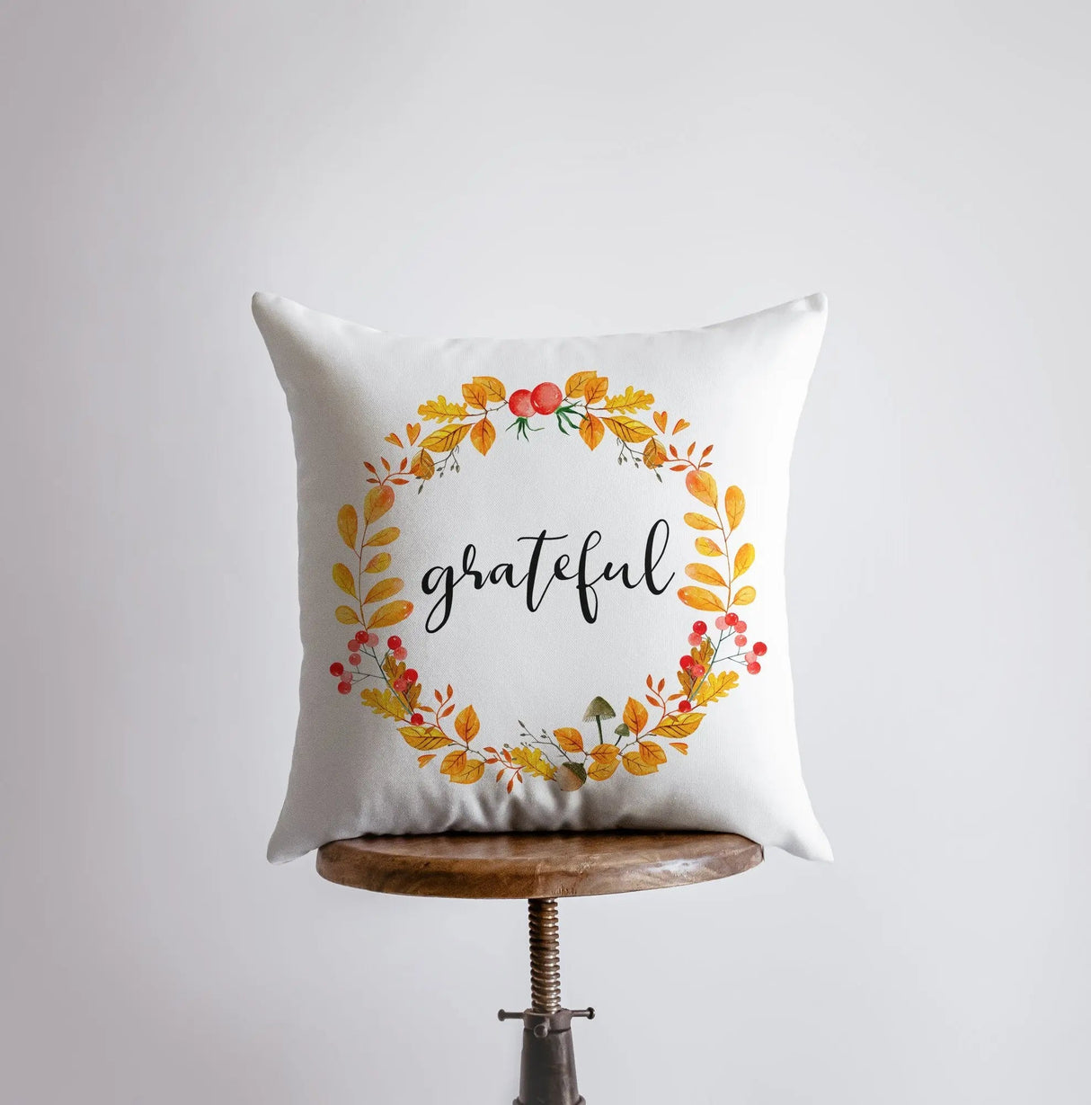 Grateful Pillow Cover |  Fall Thanksgiving Decor | Farmhouse Pillows | Country Decor | Fall Throw Pillows | Cute Throw Pillow | Gift for her by UniikPillows