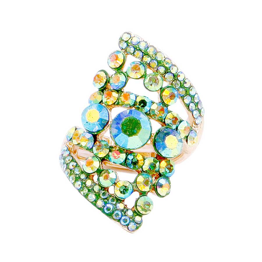 Bubble Stone Cluster Stretch Ring by Madeline Love