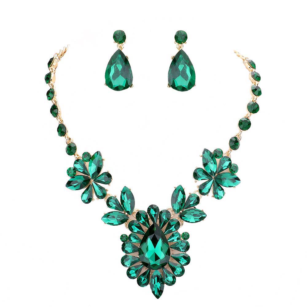 Teardrop Stone Cluster Evening Necklace by Madeline Love