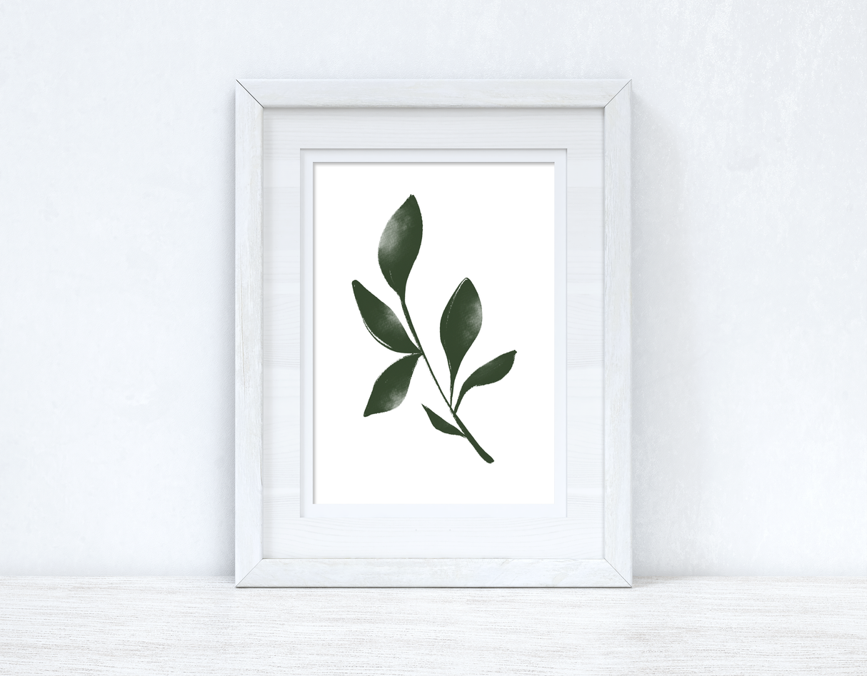 Green Watercolour Leaf 3 Bedroom Home Wall Decor Print by WinsterCreations™ Official Store