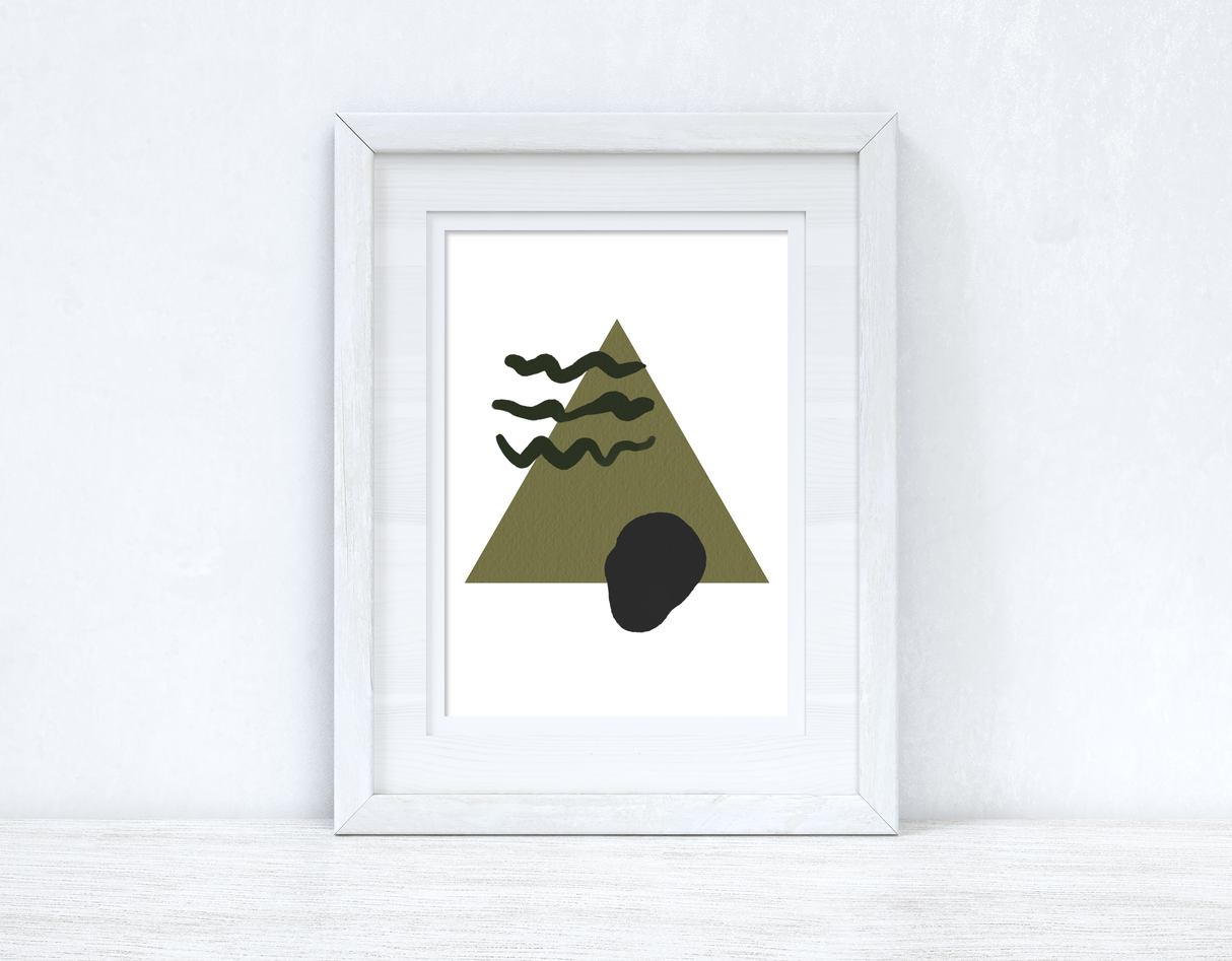 Greens & Black Abstract 3 Colour Shapes Home Wall Decor Print by WinsterCreations™ Official Store