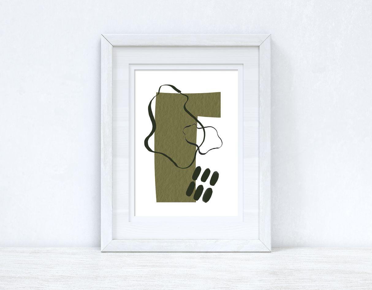 Greens & Black Abstract 5 Colour Shapes Home Wall Decor Print by WinsterCreations™ Official Store