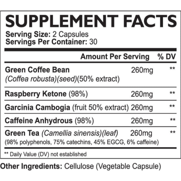 Green Tea with Garcinia EGCG Capsules by Mother Nature Organics