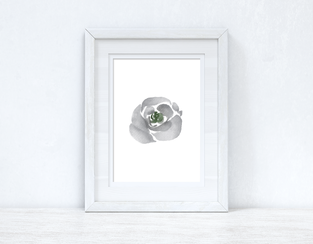 Grey Green Watercolour Flower 2 Bedroom Home Wall Decor Print by WinsterCreations™ Official Store