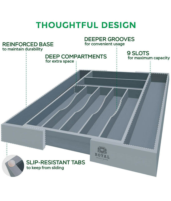 Gray Drawer Organizer by Royal Craft Wood