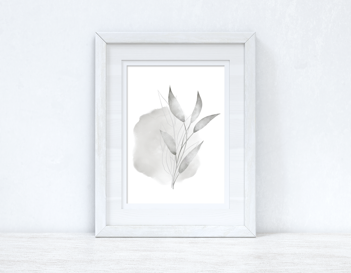 Greys Watercolour Leaves 3 Bedroom Home Wall Decor Print by WinsterCreations™ Official Store