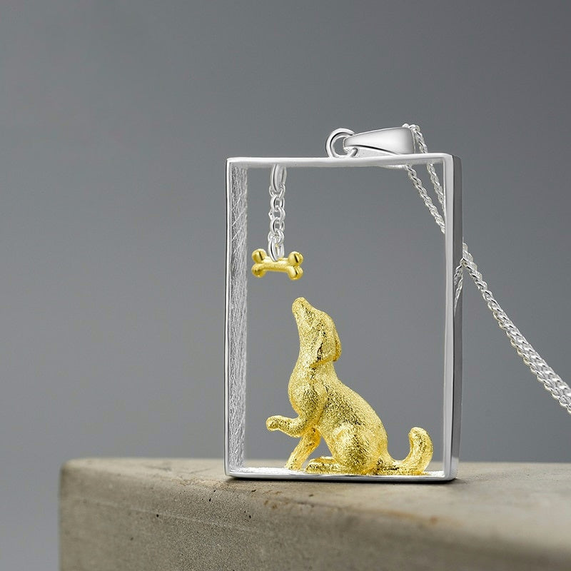 Cute Dachshund Sterling Silver Necklace by Dach Everywhere