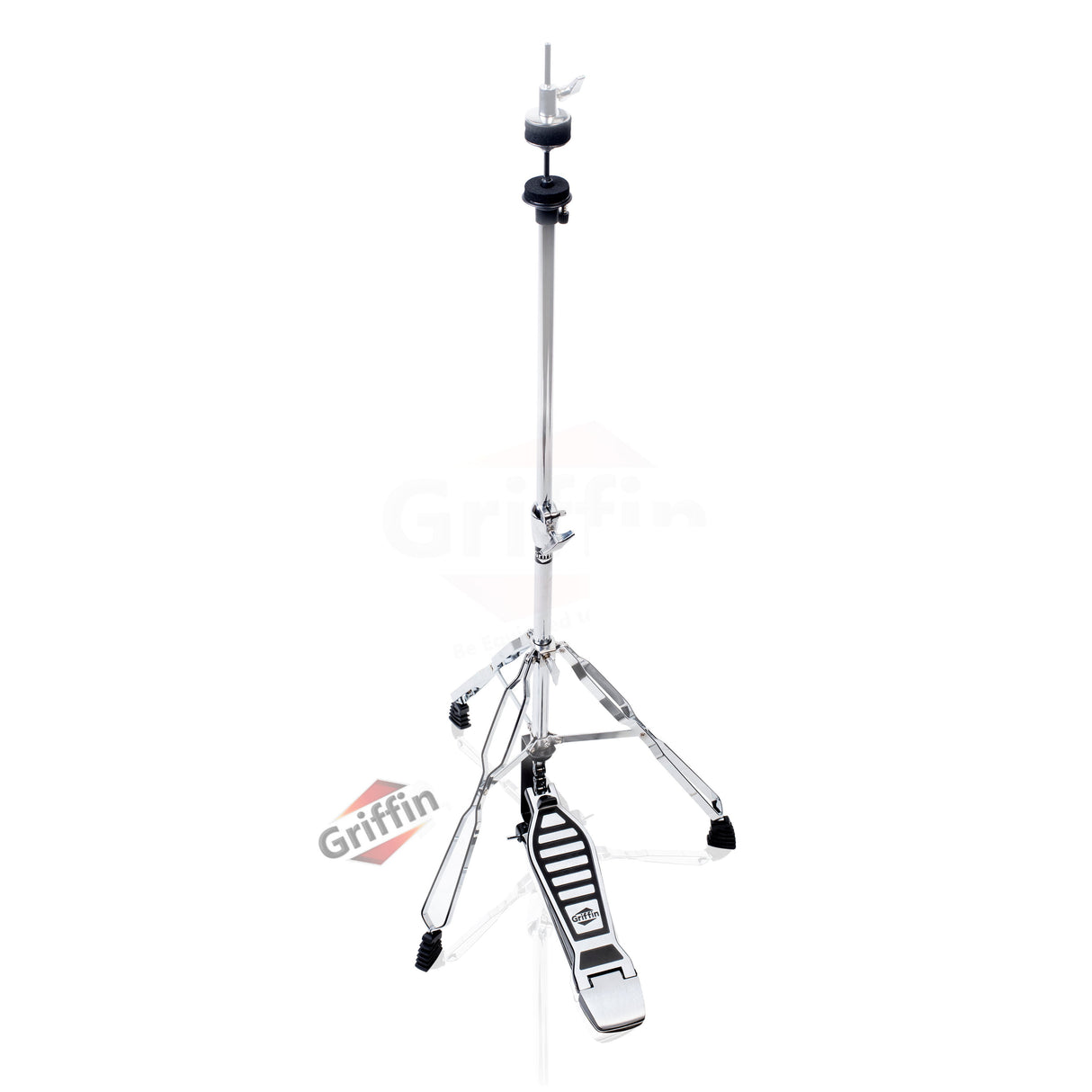 Deluxe Hi-Hat Stand by GRIFFIN - Hi Hat Cymbal Pedal With Drum Key - HiHat Mount Chrome Legs by GeekStands.com