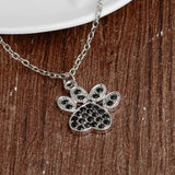 Lucky Cute Personality Animal Pet Dog Paw Footprint Zircon Pendant Necklace Love Woman Mother Girl Gift Wedding blessing Jewelry by Js House