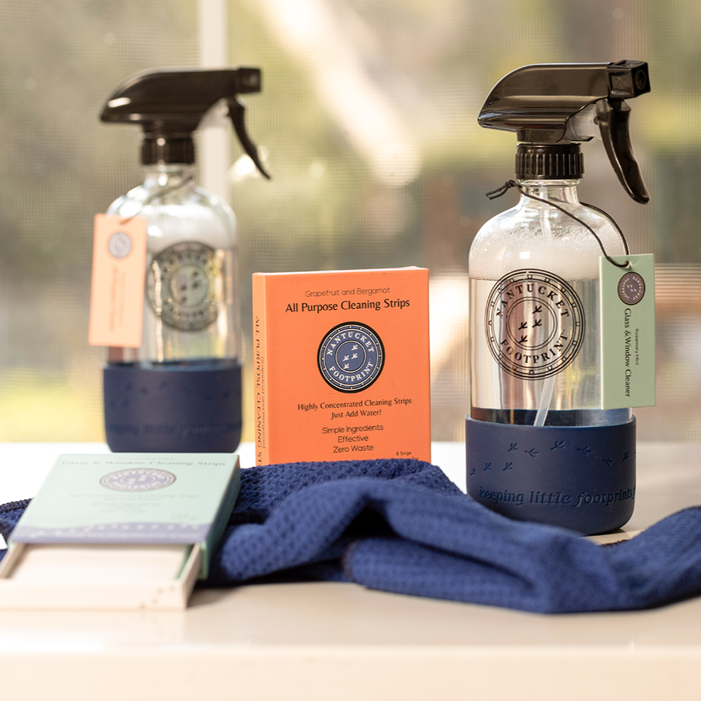 Microfiber Glass & Window Cleaning Cloths - 2 Cloths by Nantucket Spider & Nantucket Footprint