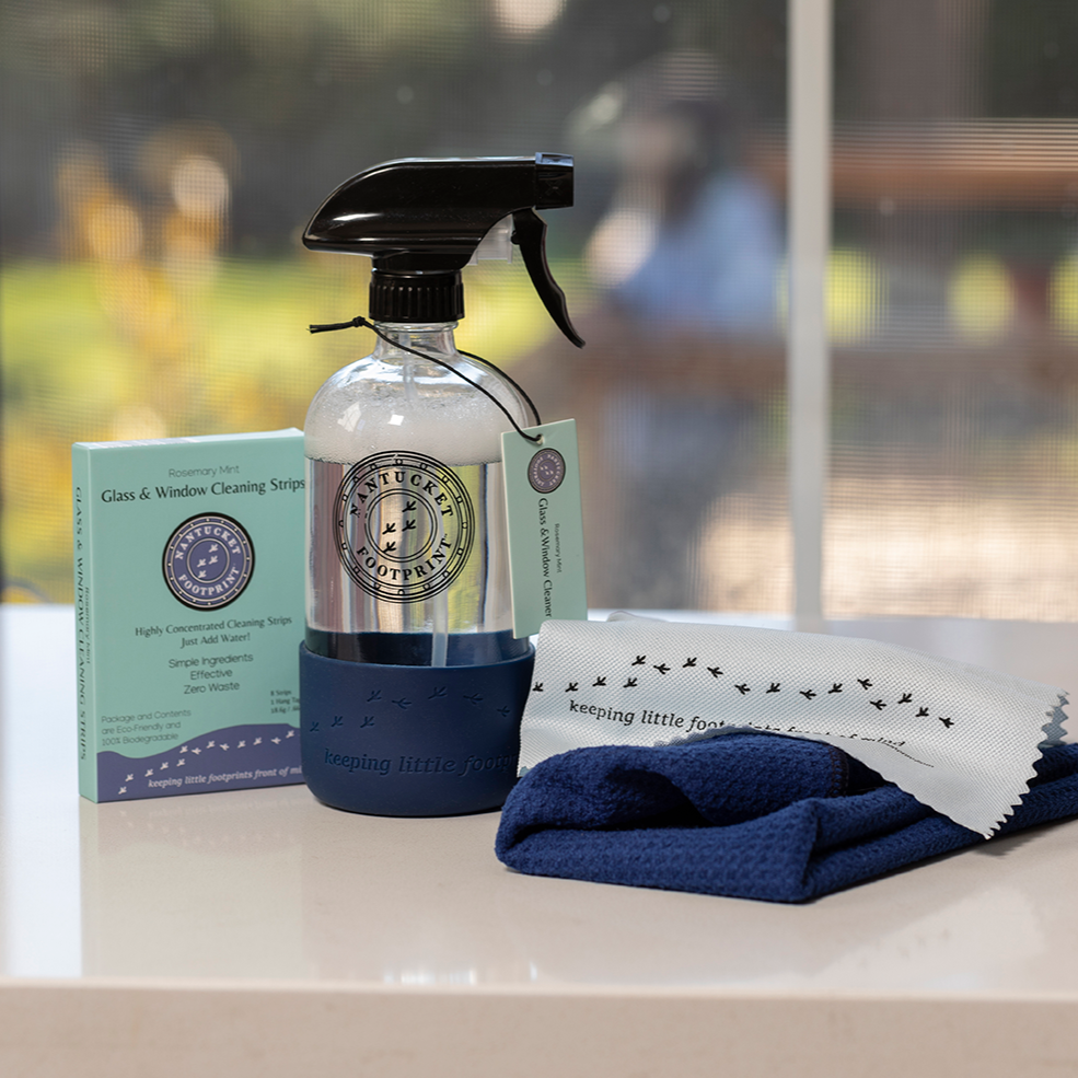 Microfiber Glass & Window Cleaning Cloths - 2 Cloths by Nantucket Spider & Nantucket Footprint