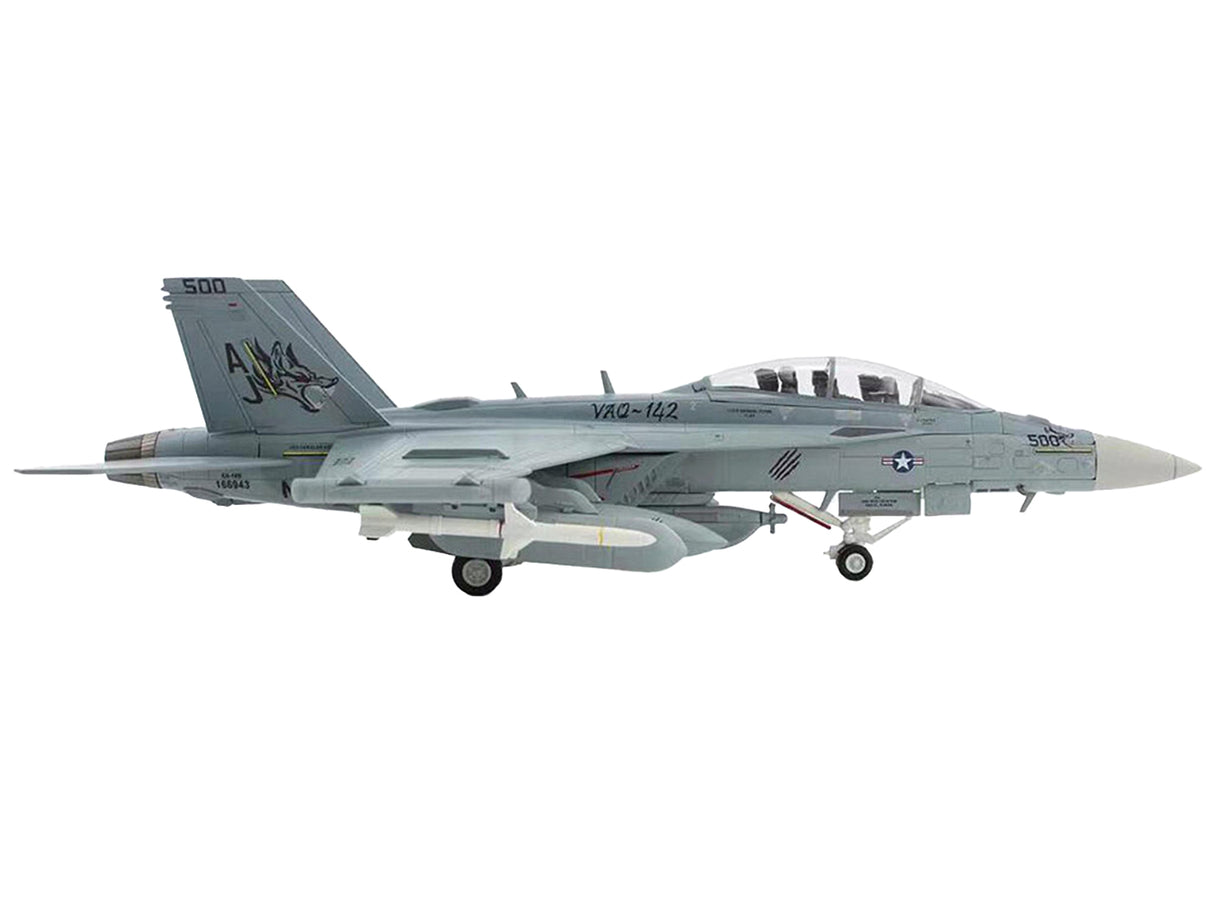 Boeing EA-18G Growler Aircraft "VAQ-142 Gray Wolves USS Gerald R. Ford" (2023) United States Navy "Air Power Series" 1/72 Diecast Model by Hobby Master