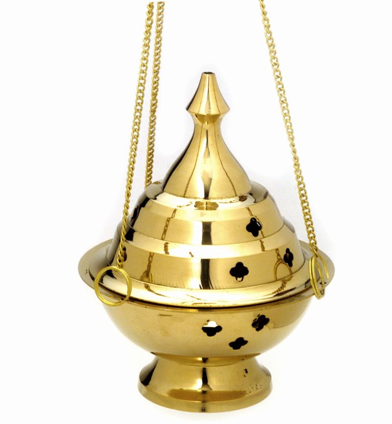 Hanging Brass Incense Burner 5" by OMSutra