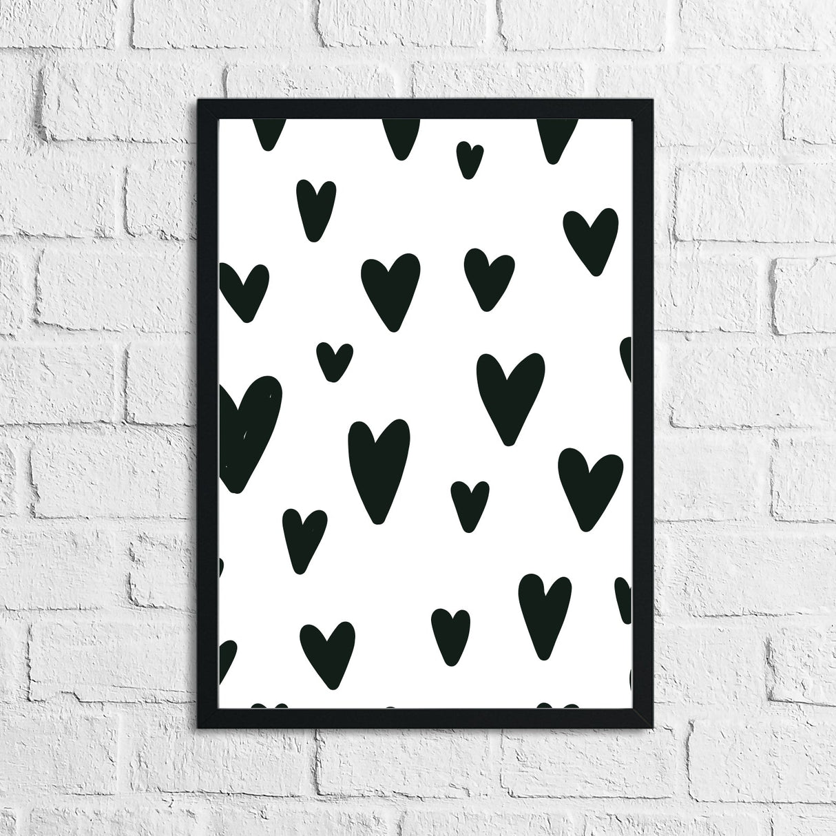 Scandinavian Heart Pattern Children's Nursery Bedroom Wall Decor Print by WinsterCreations™ Official Store