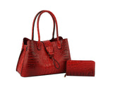 Satchel Purse Top Handle Croc Shoulder Bag Women by hfstylish